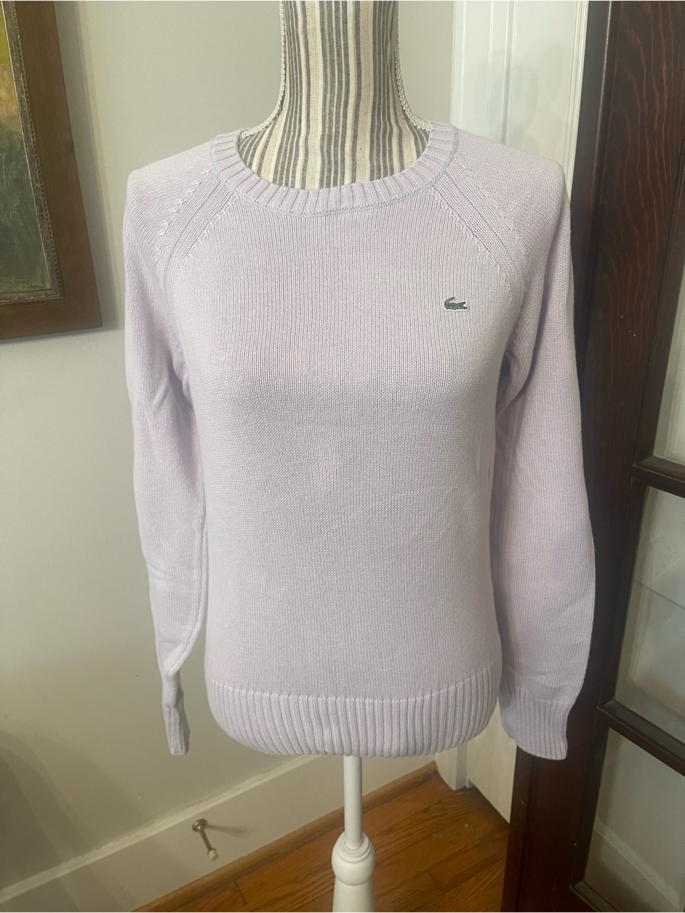 Lacoste Light Lavender Crew Neck Sweater Avant Guard Style Look
